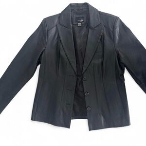 East 5th Black Genuine Leather Blazer / Jacket